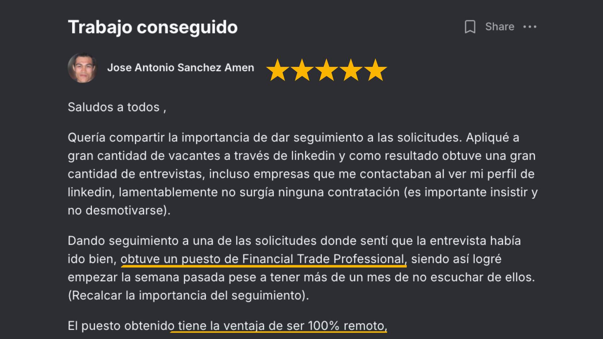 Testimonio de alumna de Talma Academy